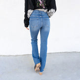 High-Rise Bootcut Denim Jeans With Tummy Control